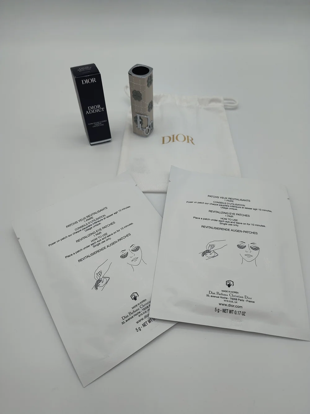 DIOR Addict 2026 Limited Edition Charm Fashion Lipstick Case NIB Eye Patch Set